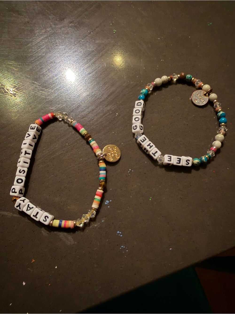 Little Words Project Beaded Positive Message Bracelet Set - Multicolor
